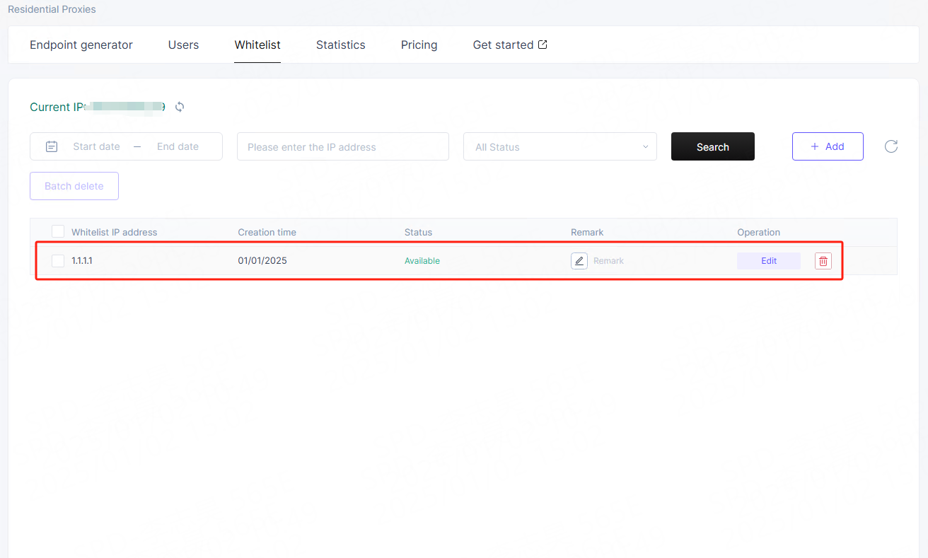 Add IP Whitelist