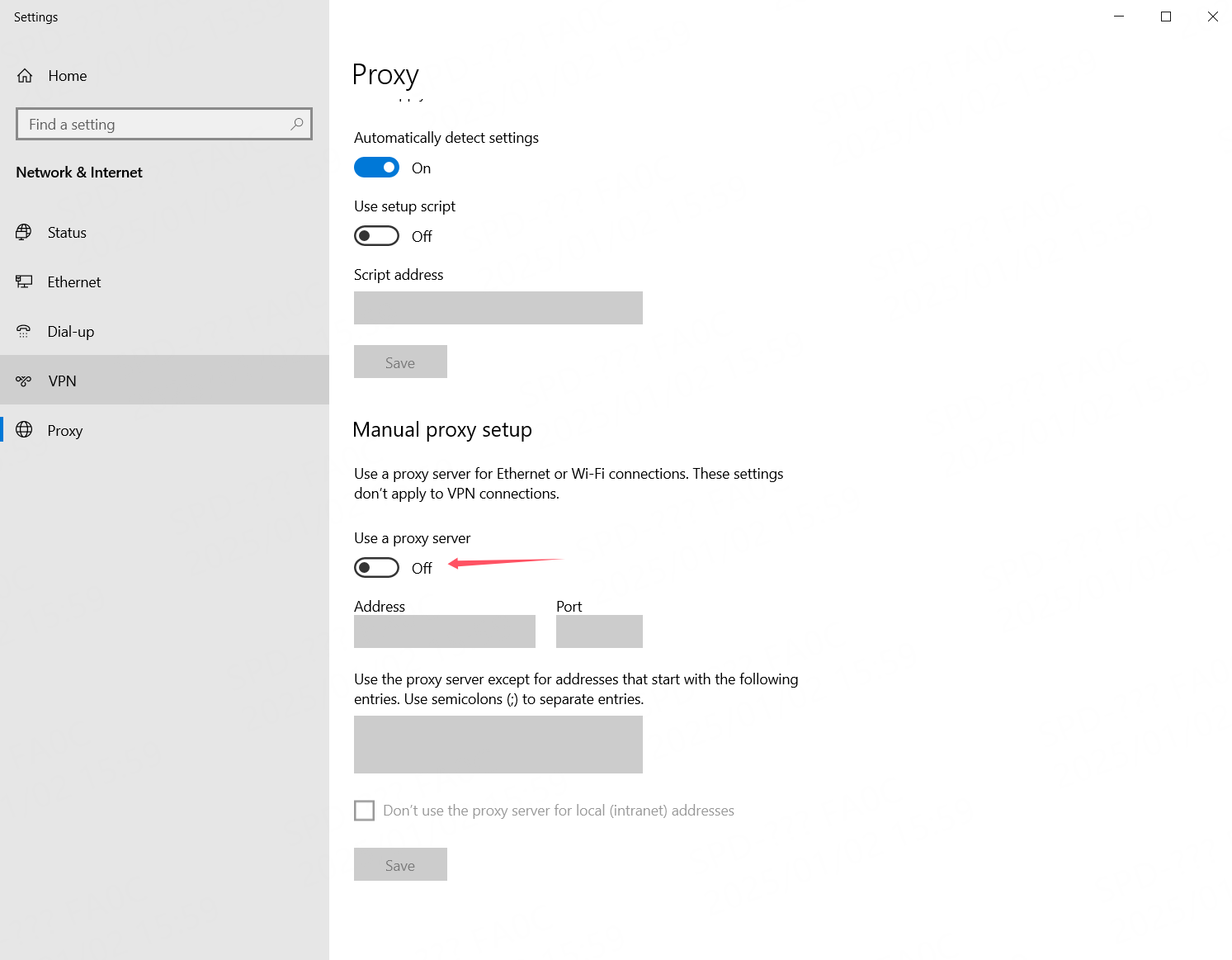 system proxy settings 