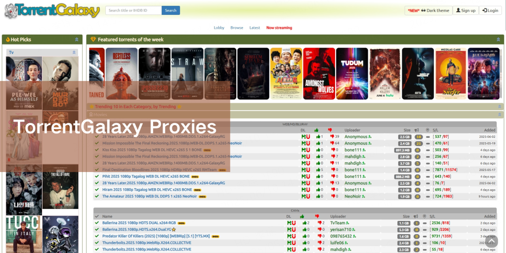 TorrentGalaxy Sites