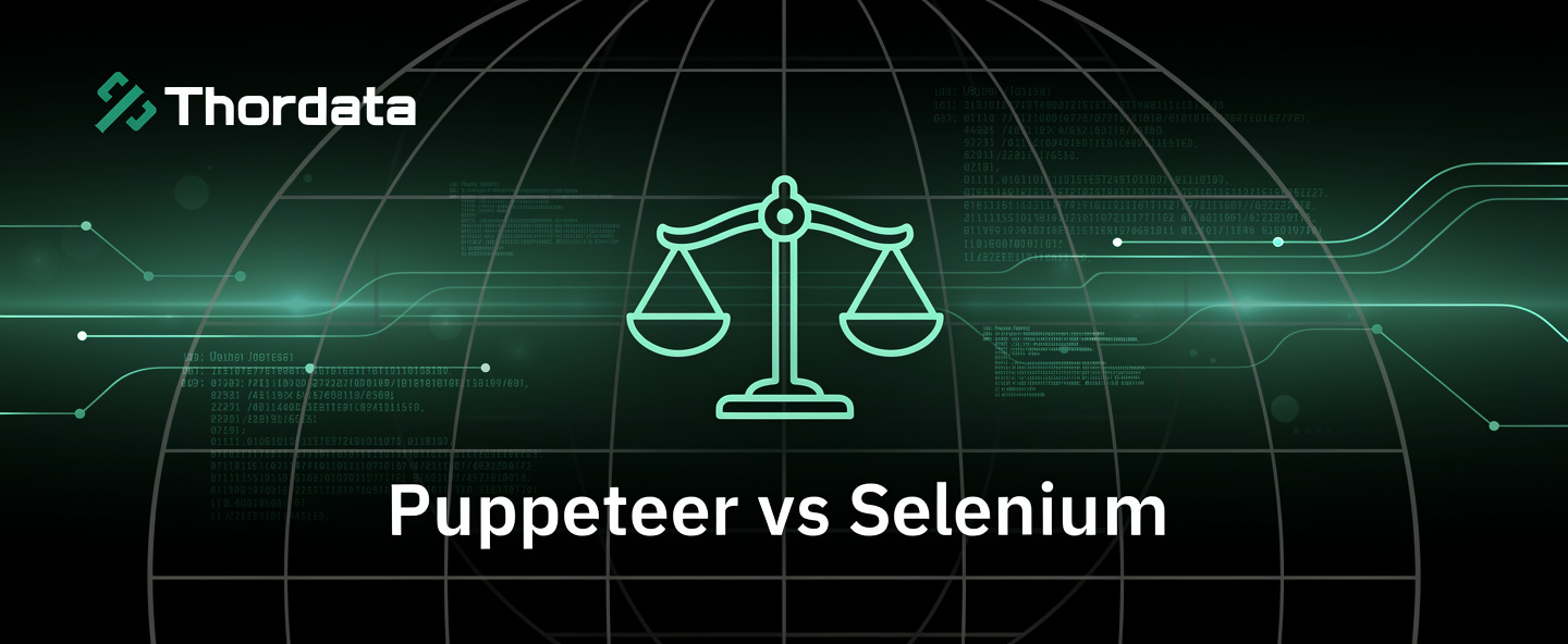 Scale comparing Selenium and Puppeteer performance with code background